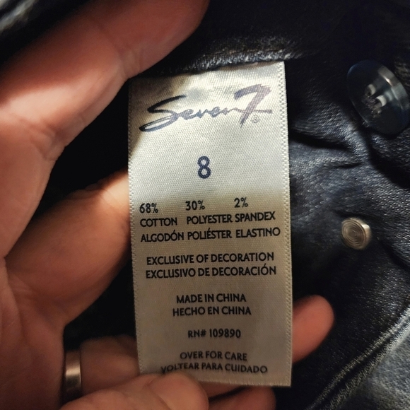 Seven7 Tummyless High Rise Skinny Jeans Women's 8 Dark Wash Everyday Basic EUC - Picture 7 of 8